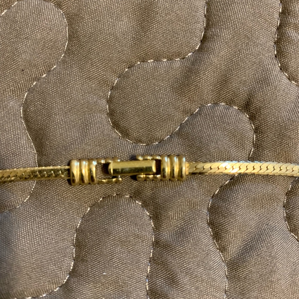 Gold necklace with iridescent stones - Picture 4 of 6